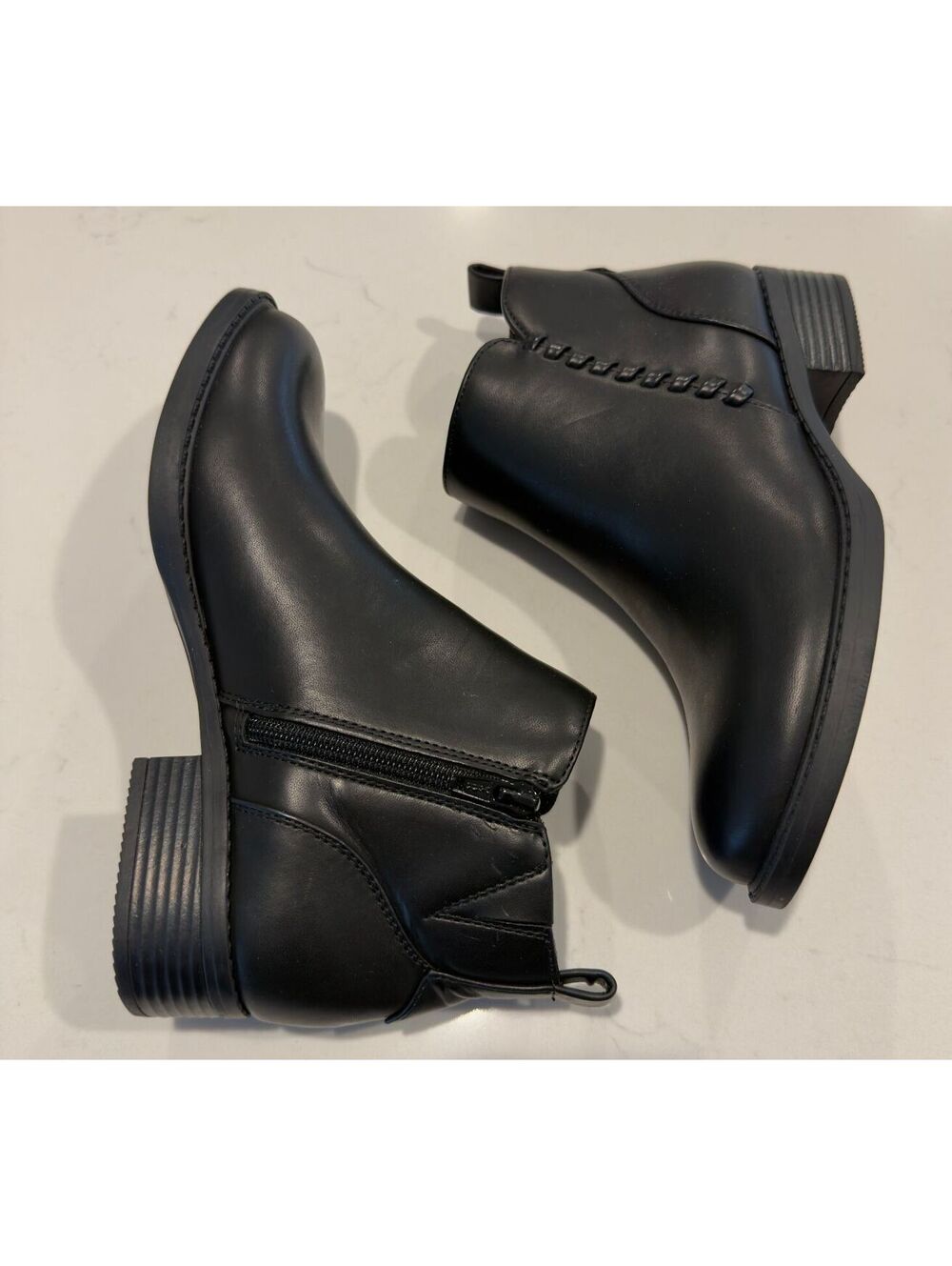 Easy Spirit Lorand Black Almond Toe Block Heel Booties Women Size 5.5